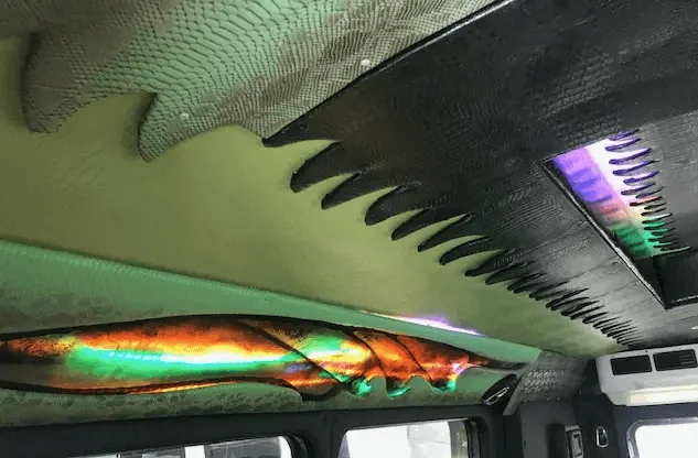 Dragon party bus interior LED lights