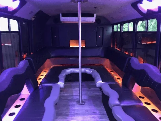 Prince party bus interior view